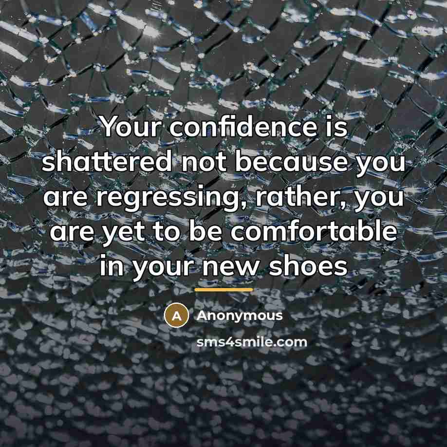 “Your confidence is shattered not because you are regressing, rather,…” quote by Anonymous