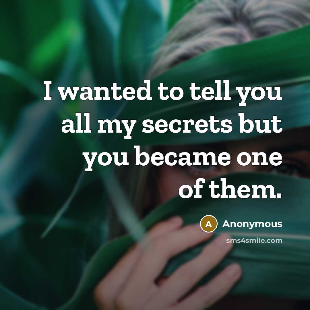 “I wanted to tell you all my secrets but you…” quote by Anonymous