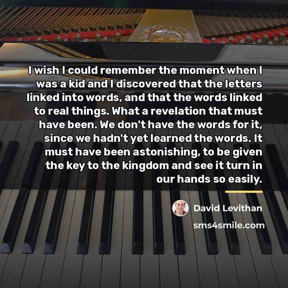 “I wish I could remember the moment when I was…” quote by David Levithan