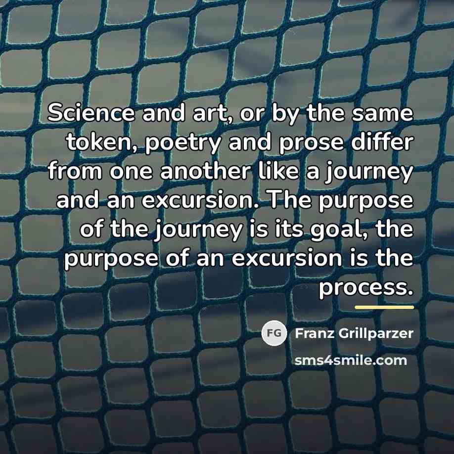 “Science and art, or by the same token, poetry and…” quote by Franz Grillparzer