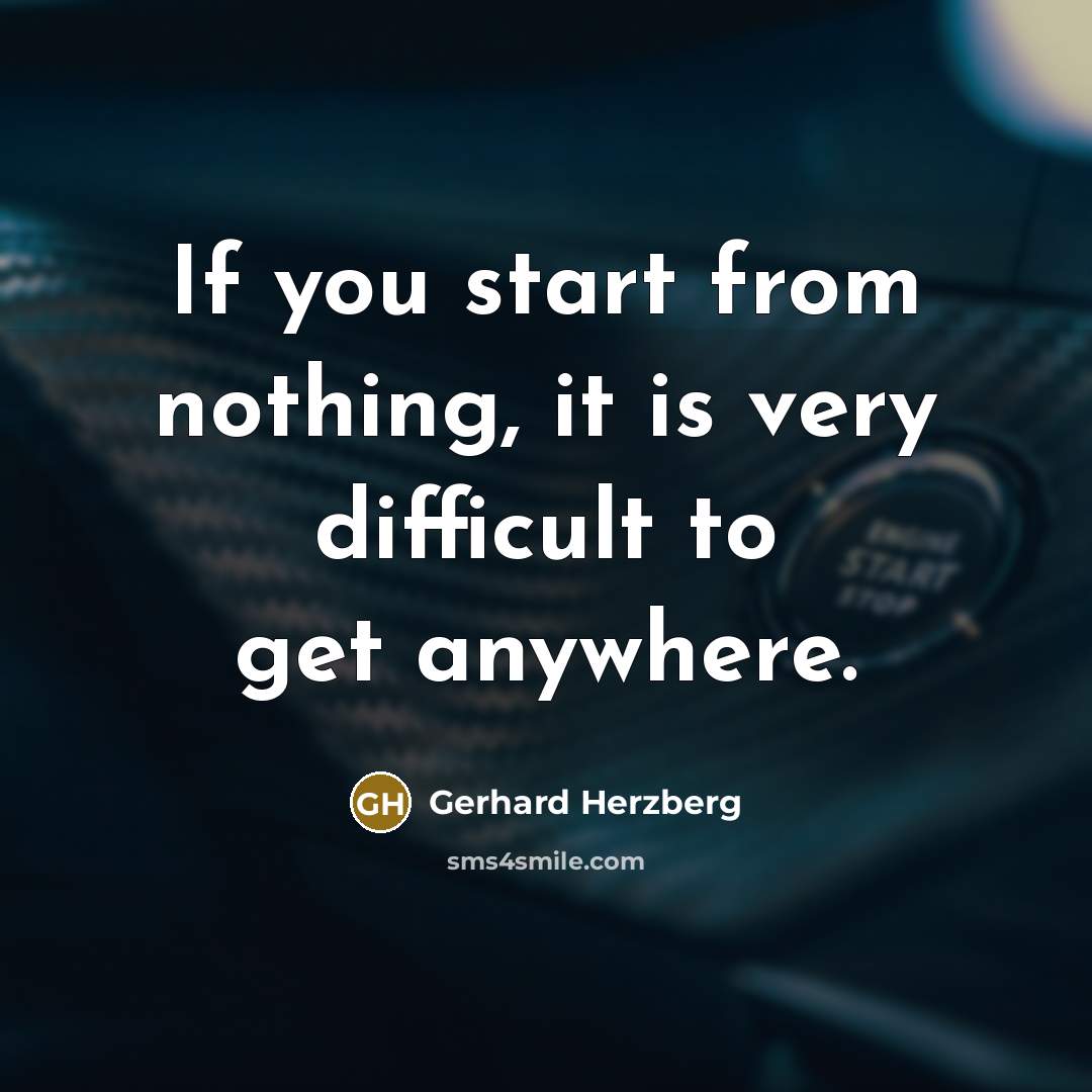 “If you start from nothing, it is very difficult to…” quote by Gerhard Herzberg