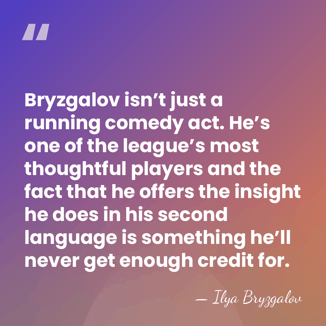 Bryzgalov isn’t just a running comedy act. He’s one of the league’s&hellip; - Ilya Bryzgalov