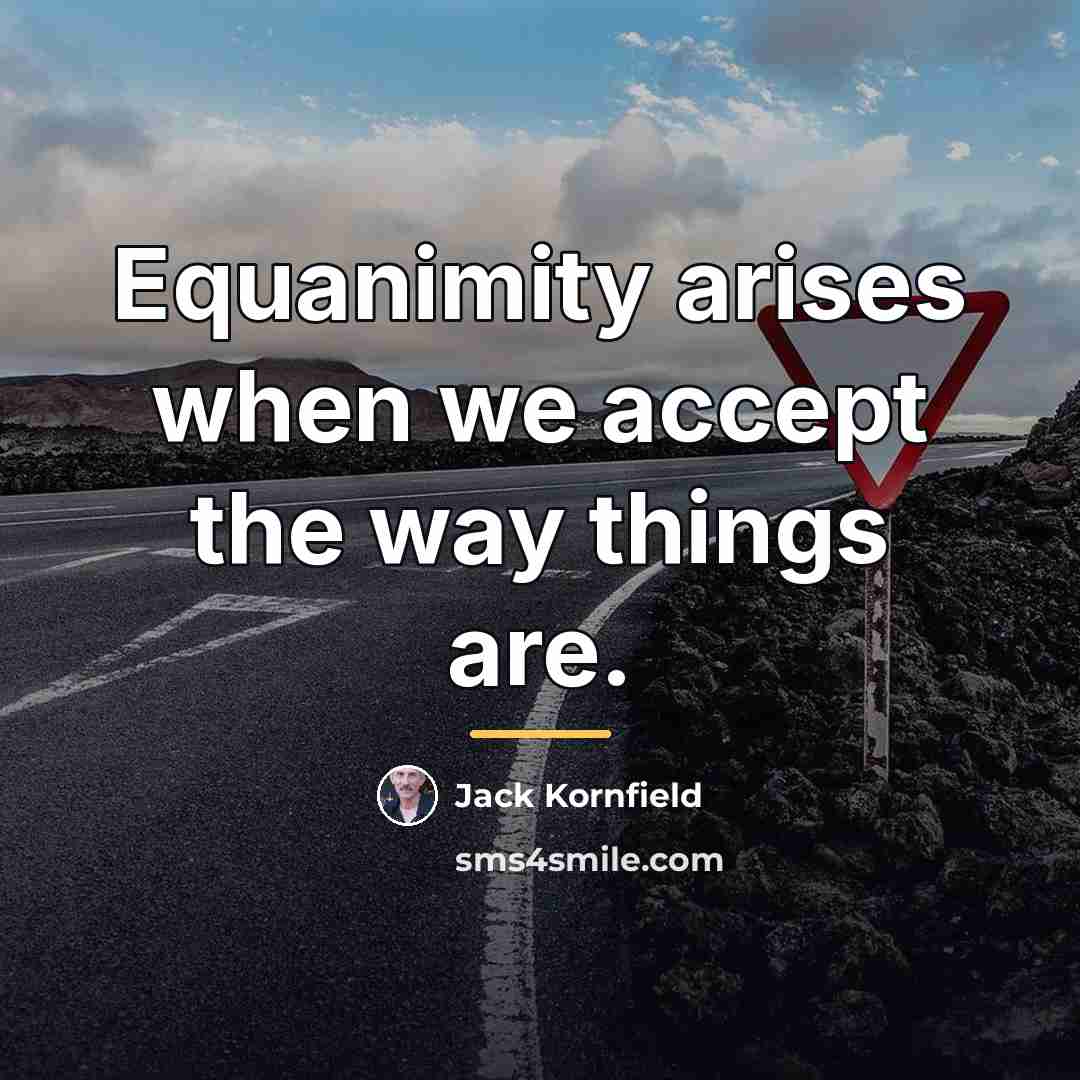 “Equanimity arises when we accept the way things are.…” quote by Jack Kornfield