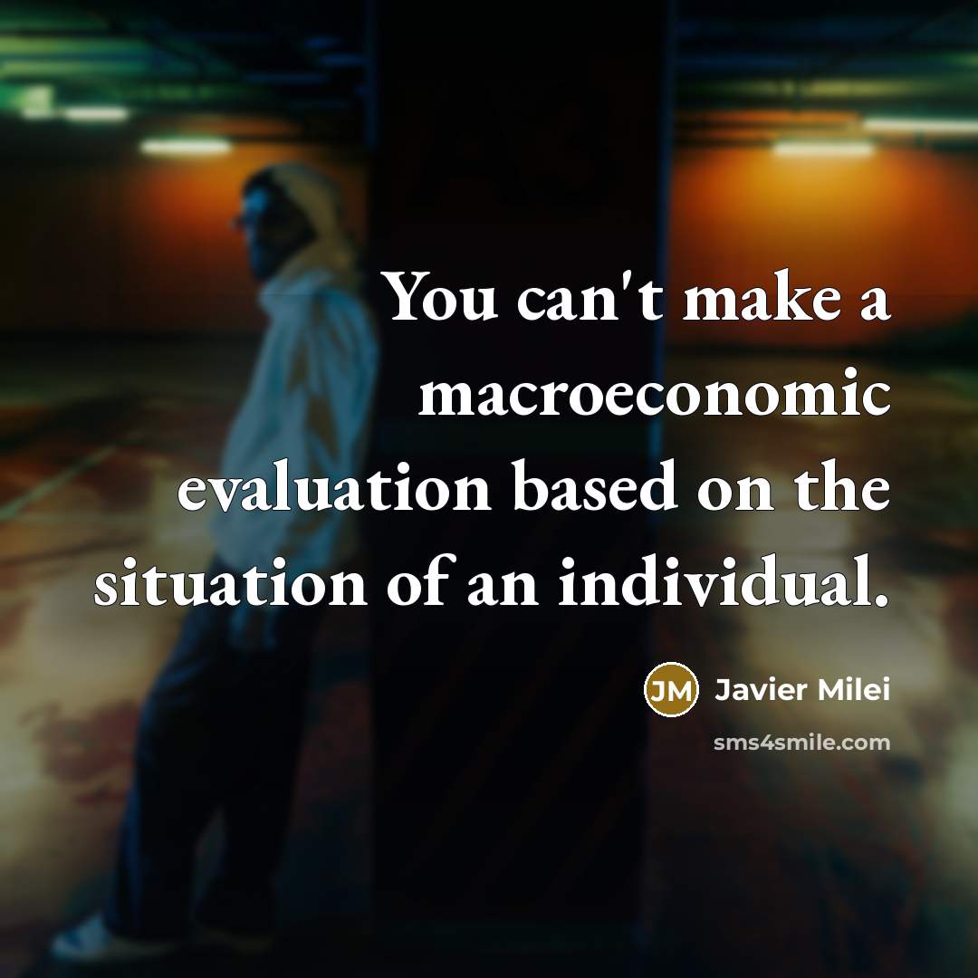 “You can't make a macroeconomic evaluation based on the situation…” quote by Javier Milei