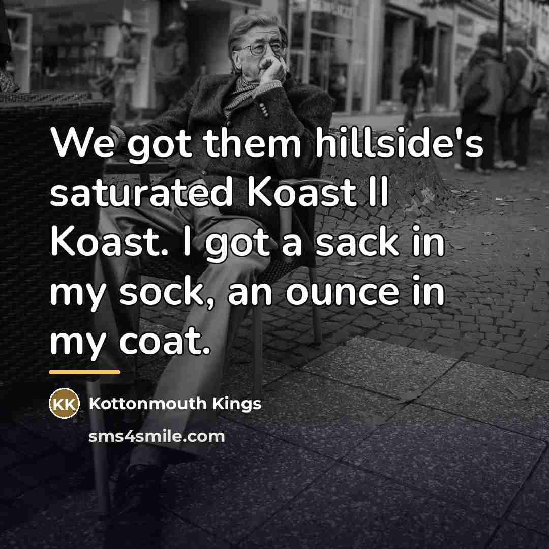 “We got them hillside's saturated Koast II Koast. I got…” quote by Kottonmouth Kings