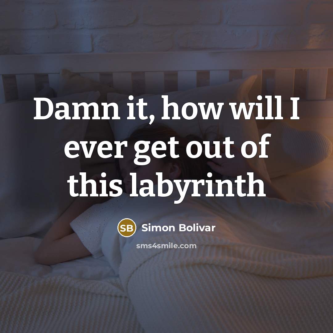 “Damn it, how will I ever get out of this…” quote by Simon Bolivar