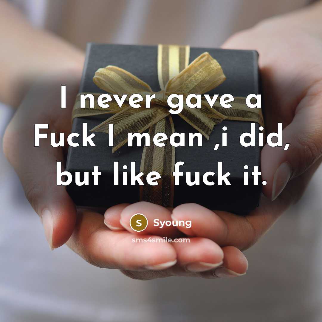 “I never gave a Fuck I mean ,i did, but…” quote by Syoung