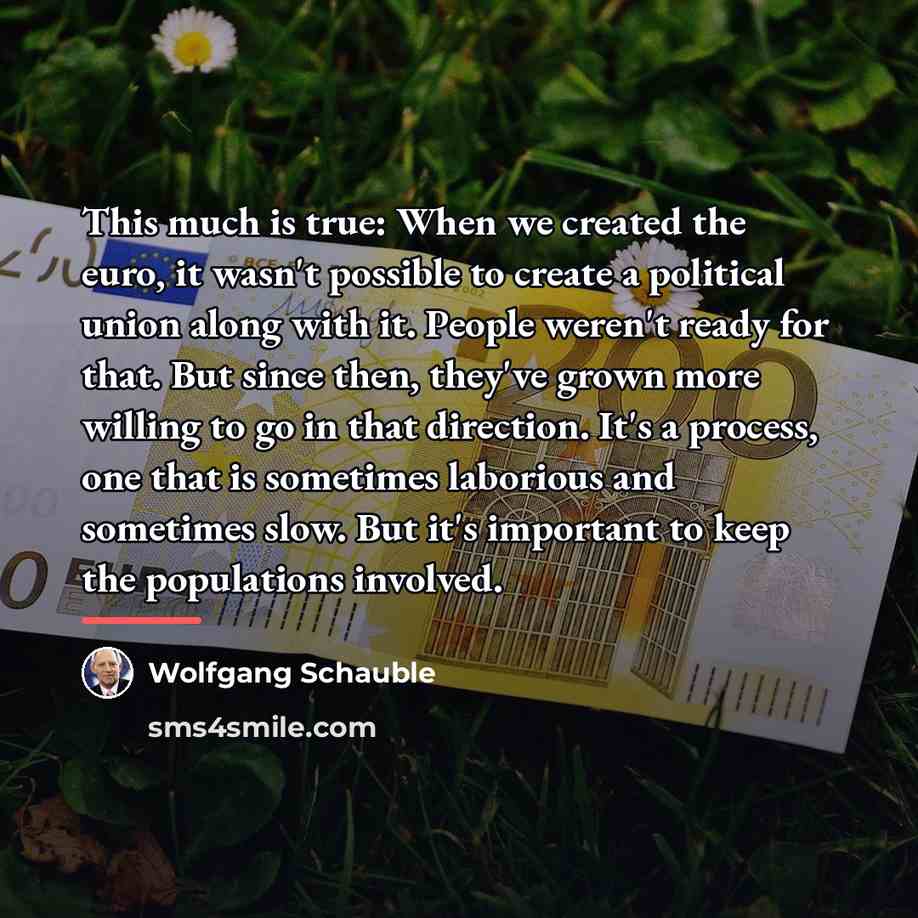 “This much is true: When we created the euro, it…” quote by Wolfgang Schauble
