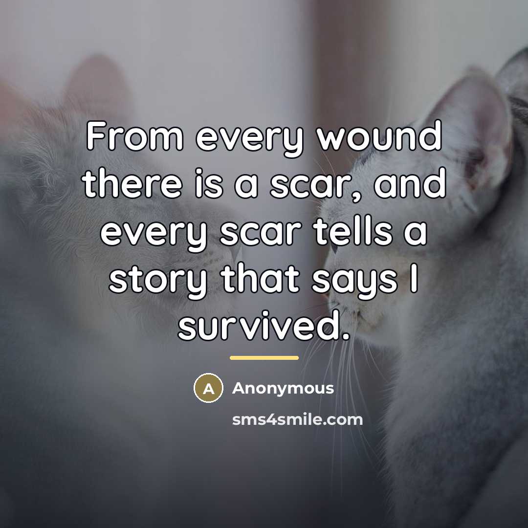“From every wound there is a scar, and every scar…” quote by Anonymous