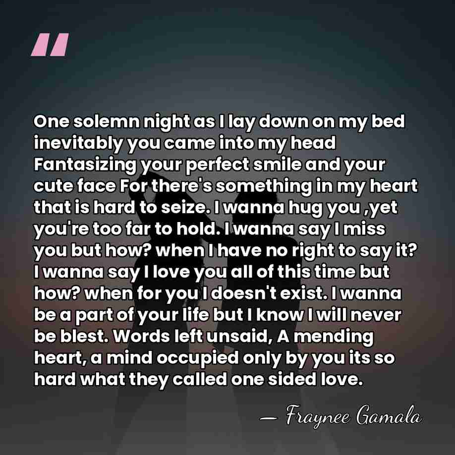 One solemn night as I lay down on my bed inevitably you&hellip; - Fraynee Gamala