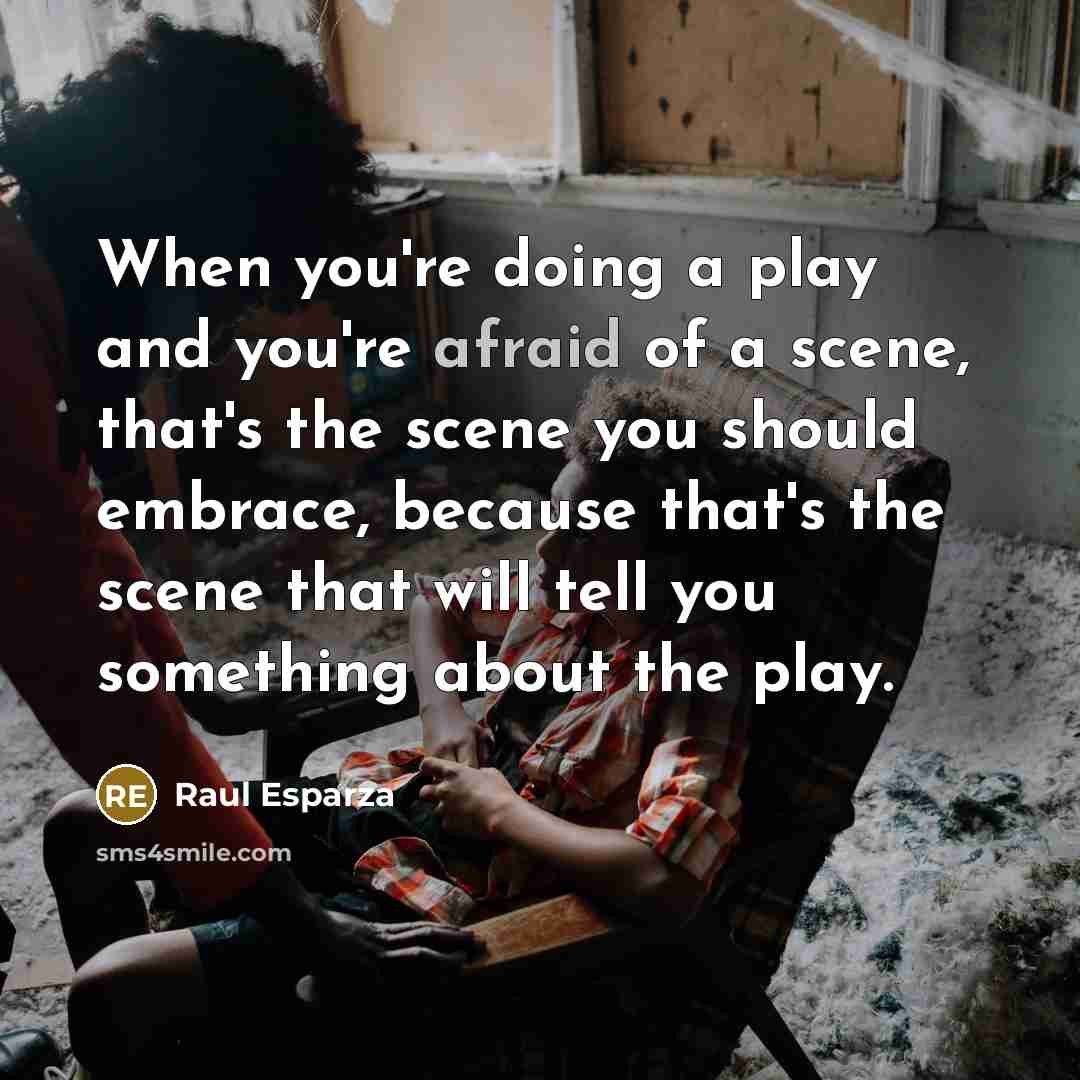 “When you're doing a play and you're afraid of a…” quote by Raul Esparza