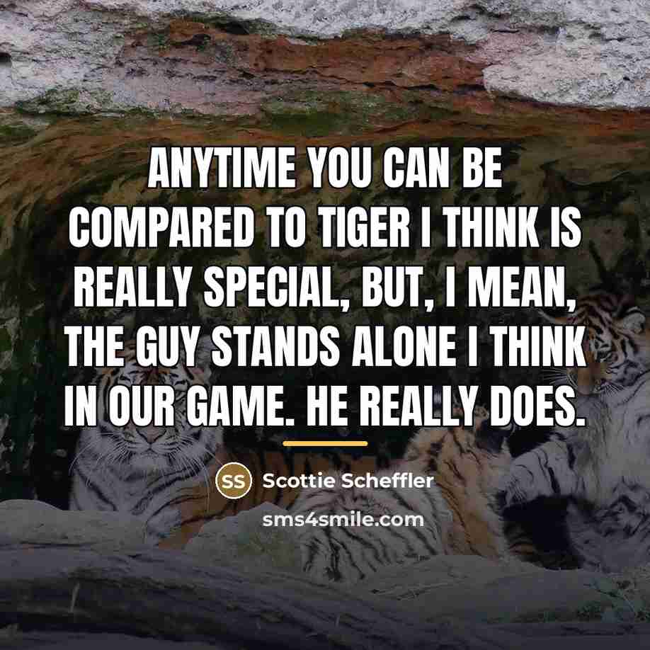 “Anytime you can be compared to Tiger I think is…” quote by Scottie Scheffler