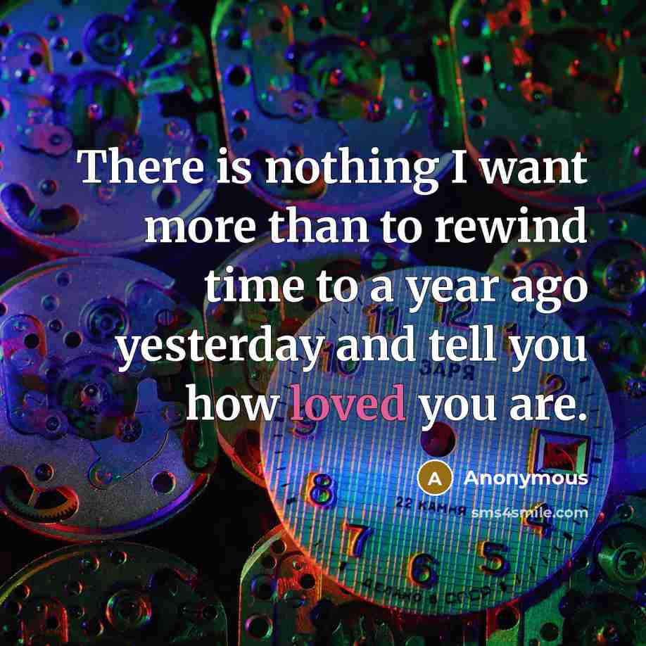“There is nothing I want more than to rewind time…” quote by Anonymous