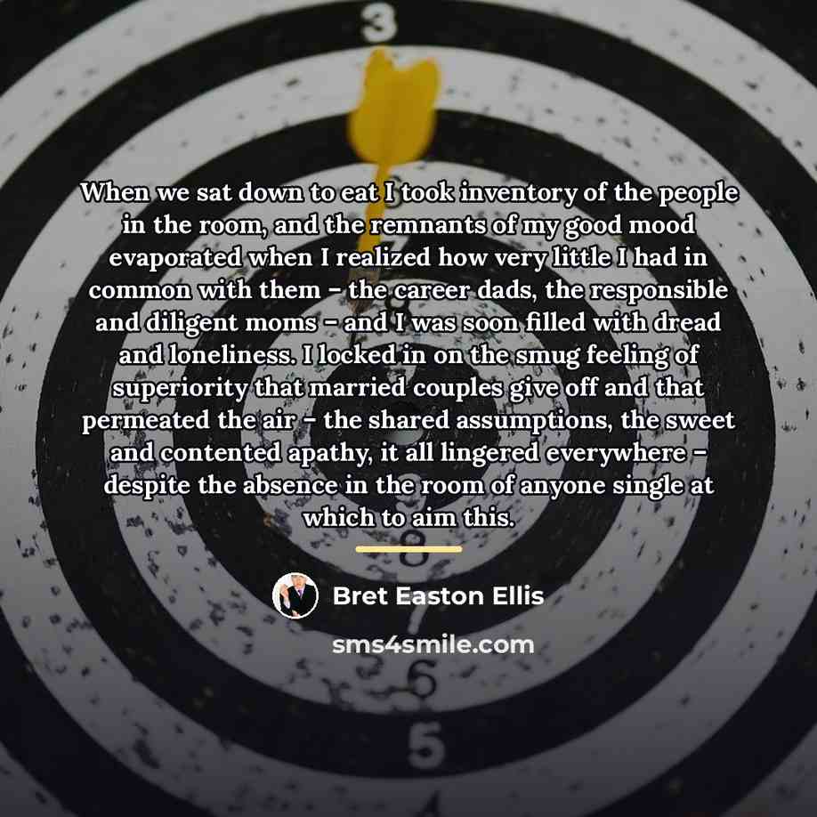“When we sat down to eat I took inventory of…” quote by Bret Easton Ellis