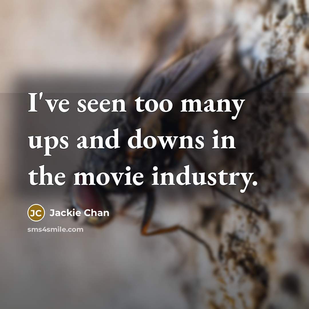 “I've seen too many ups and downs in the movie…” quote by Jackie Chan