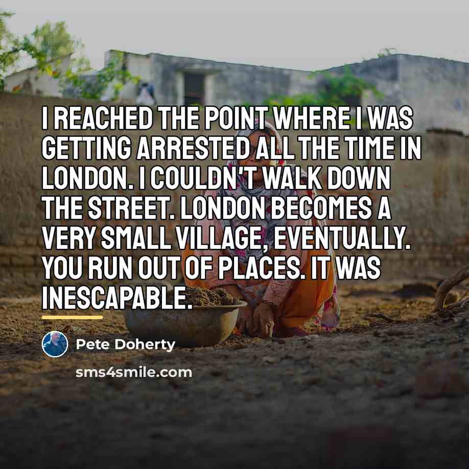 “I reached the point where I was getting arrested all…” quote by Pete Doherty