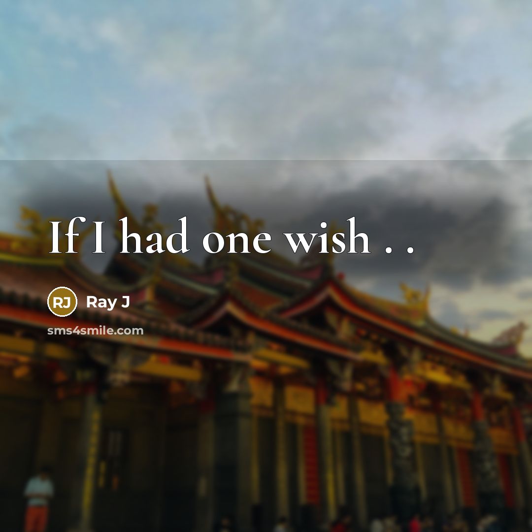 “If I had one wish . .…” quote by Ray J