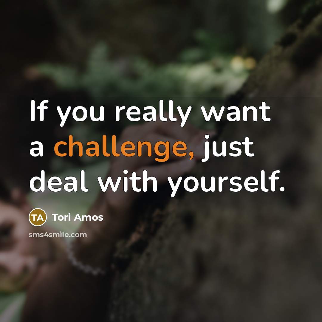 “If you really want a challenge, just deal with yourself.…” quote by Tori Amos