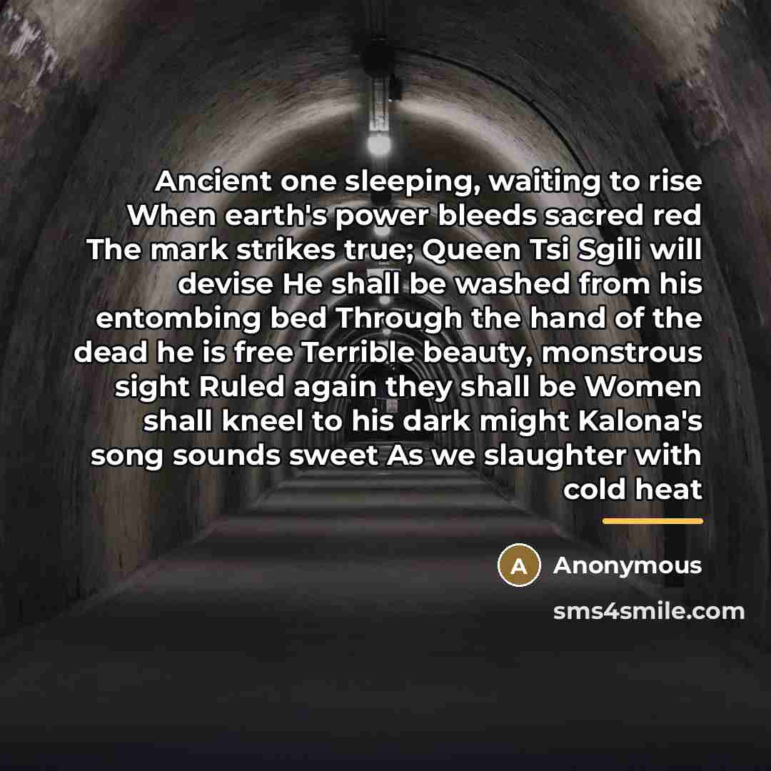 “Ancient one sleeping, waiting to rise When earth's power bleeds…” quote by Anonymous