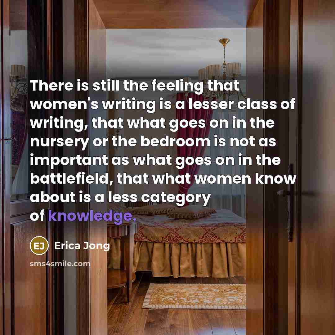 “There is still the feeling that women's writing is a…” quote by Erica Jong