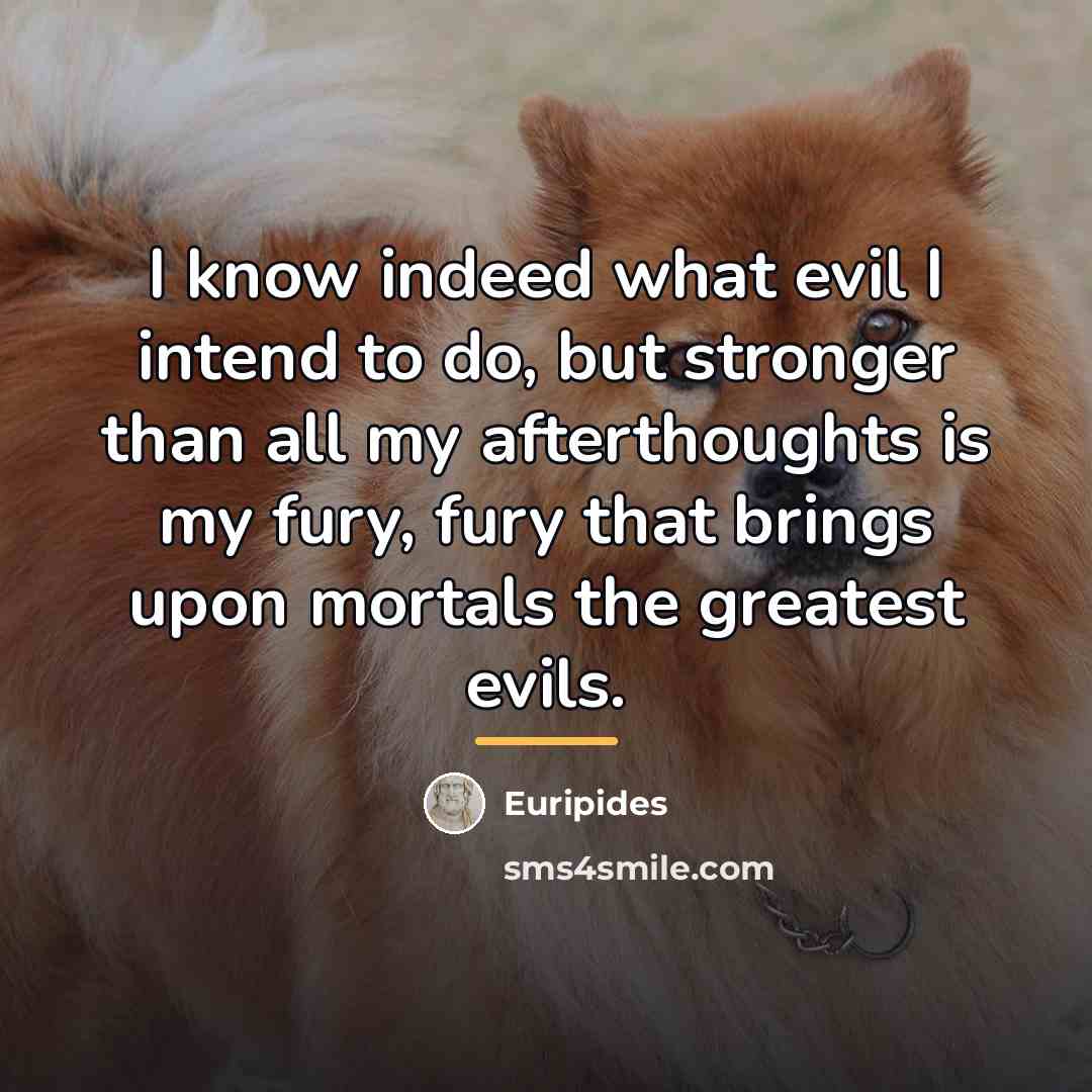 “I know indeed what evil I intend to do, but…” quote by Euripides