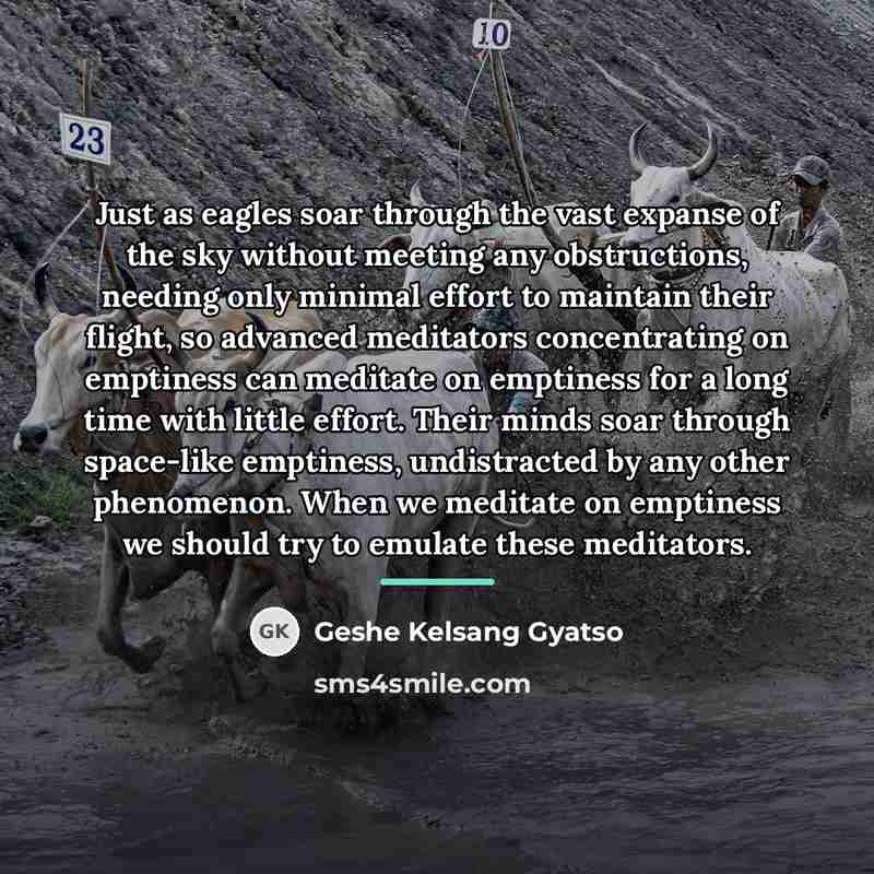“Just as eagles soar through the vast expanse of the…” quote by Geshe Kelsang Gyatso