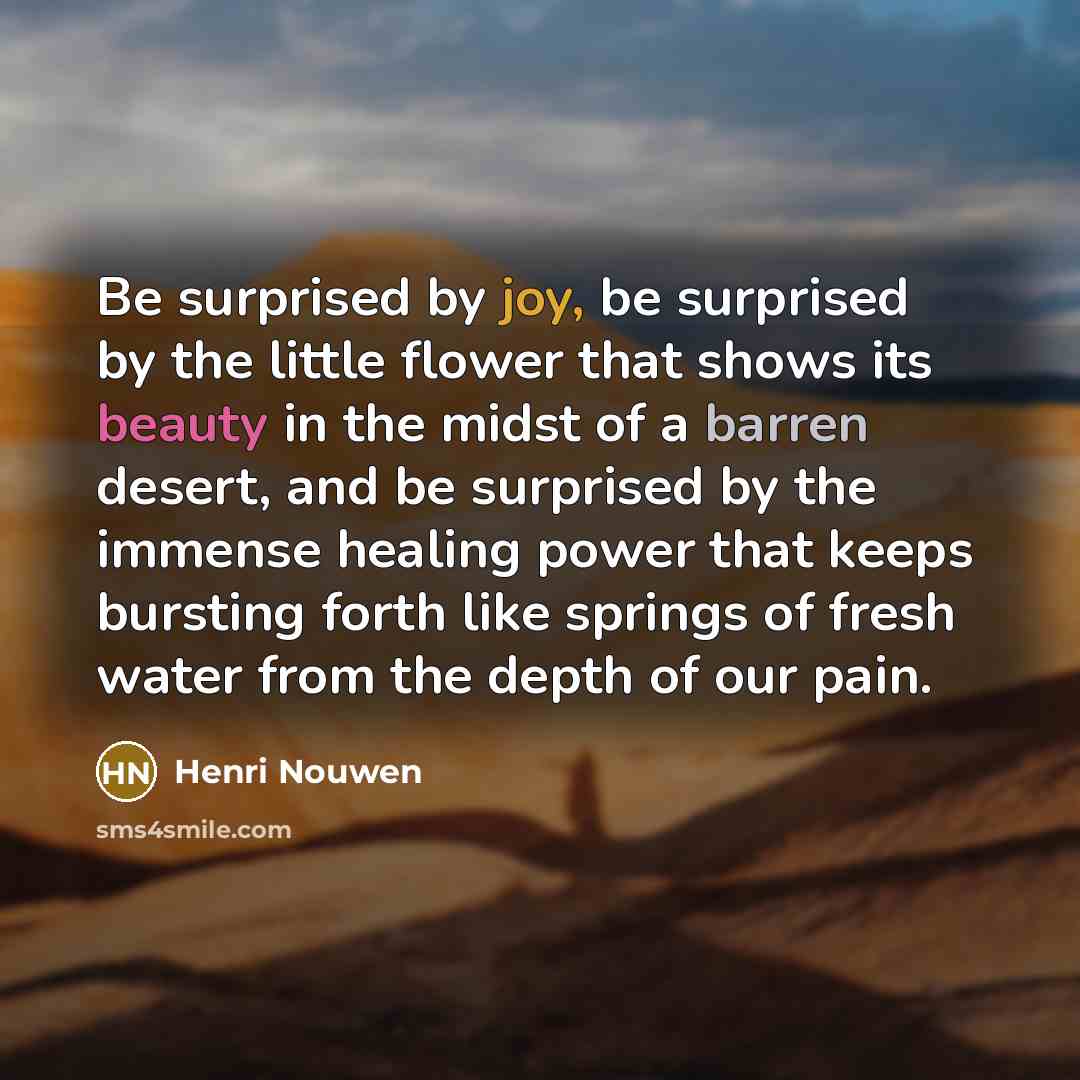 “Be surprised by joy, be surprised by the little flower…” quote by Henri Nouwen