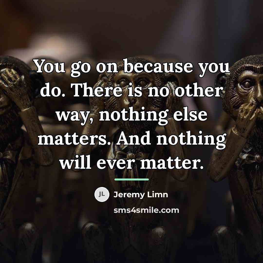 “You go on because you do. There is no other…” quote by Jeremy Limn