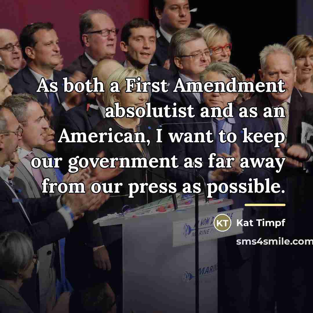 “As both a First Amendment absolutist and as an American,…” quote by Kat Timpf