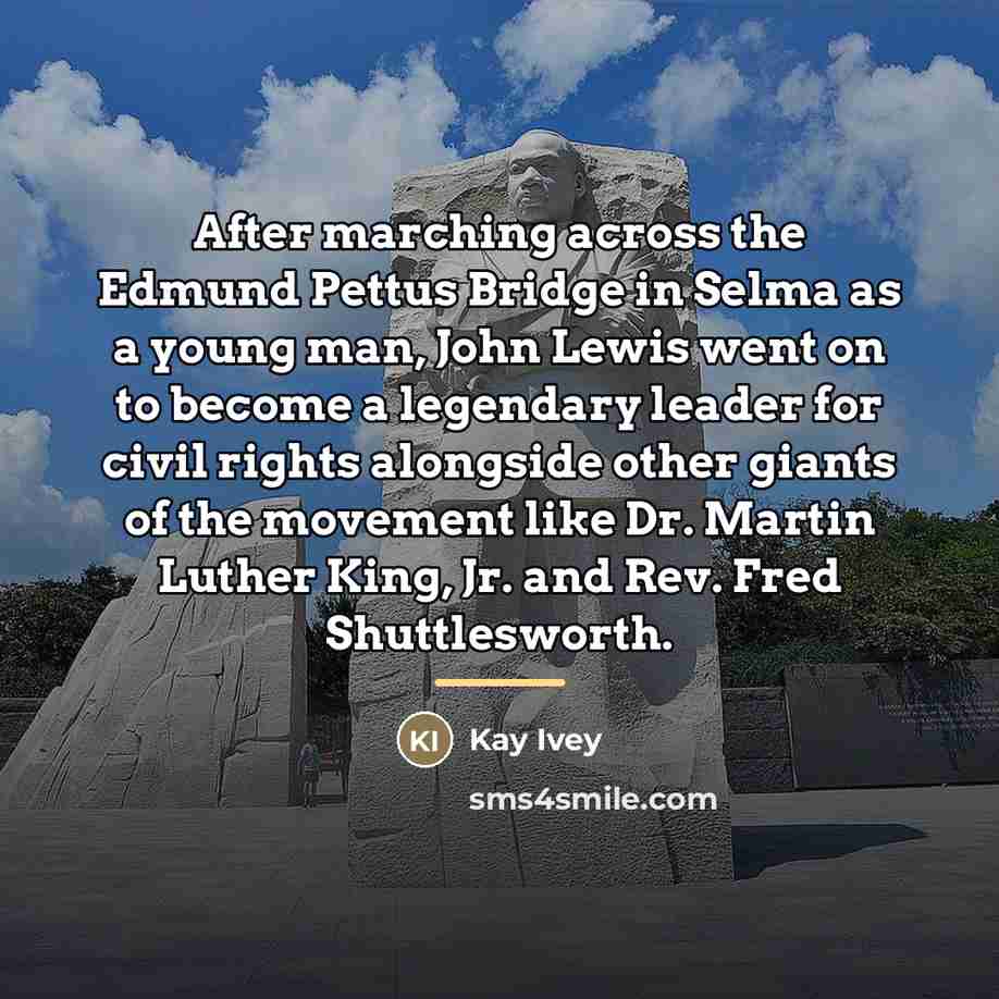 “After marching across the Edmund Pettus Bridge in Selma as…” quote by Kay Ivey