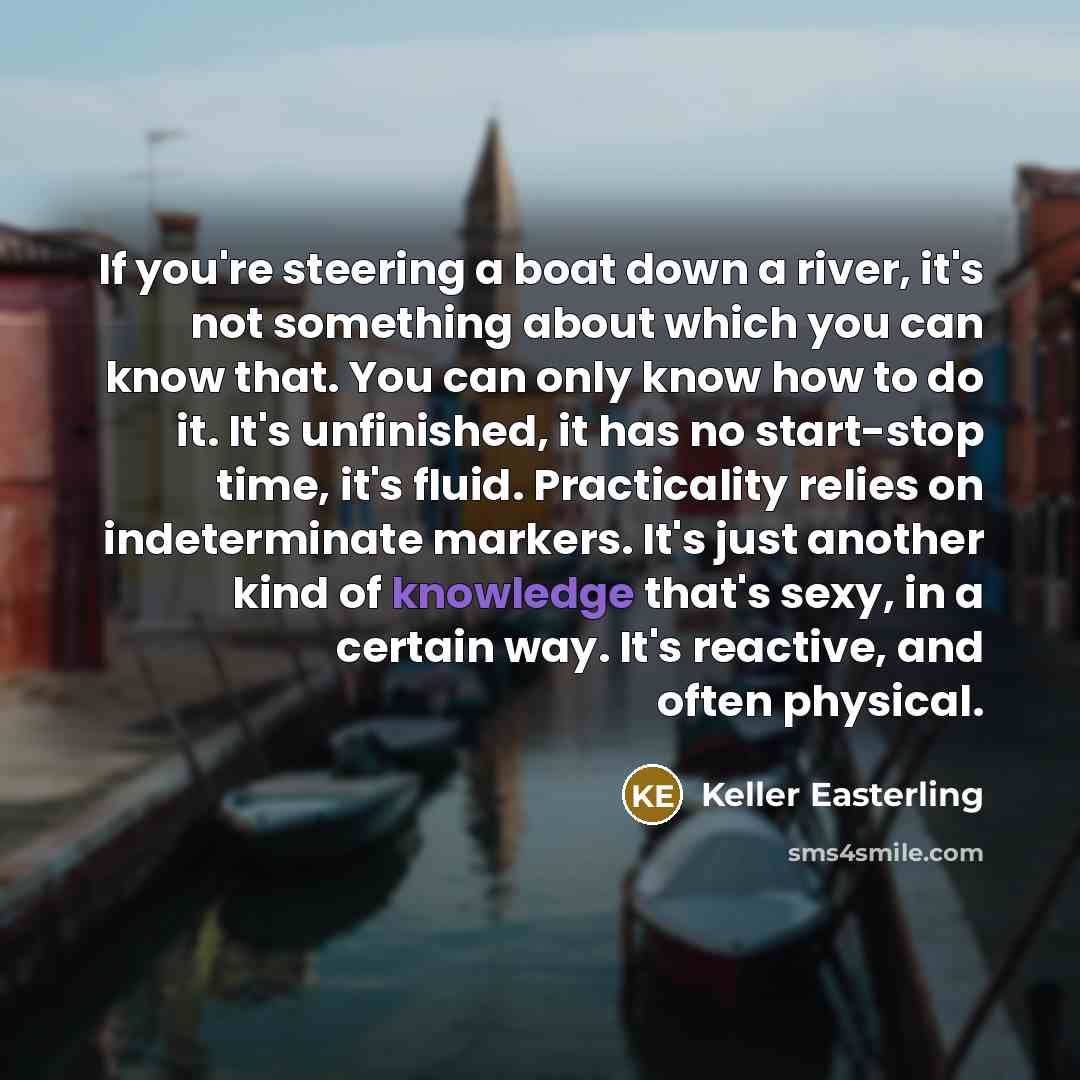 “If you're steering a boat down a river, it's not…” quote by Keller Easterling