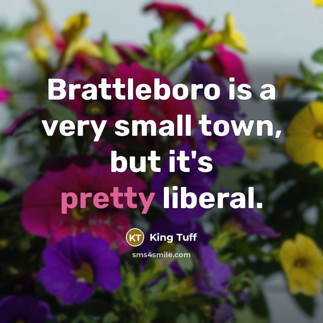 “Brattleboro is a very small town, but it's pretty liberal.…” quote by King Tuff