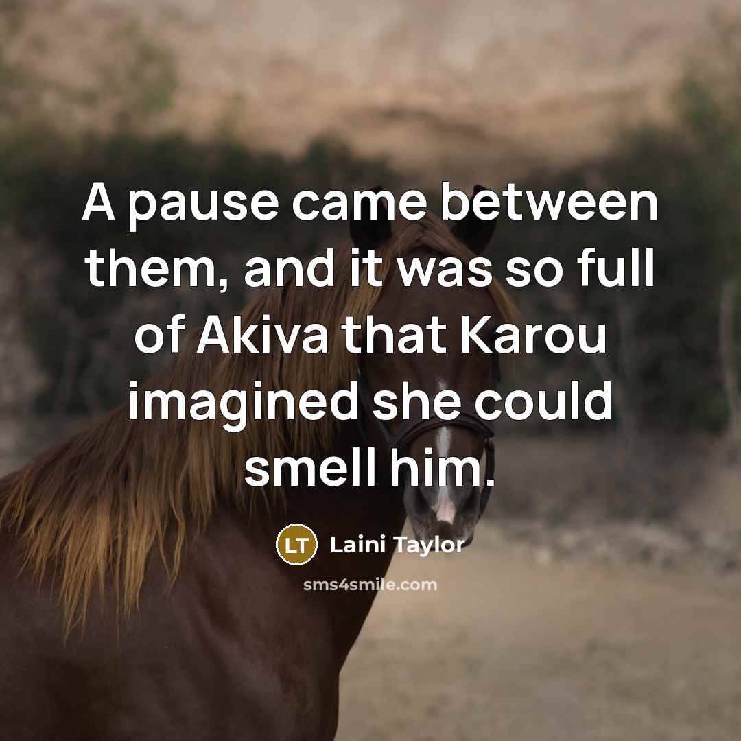 “A pause came between them, and it was so full…” quote by Laini Taylor