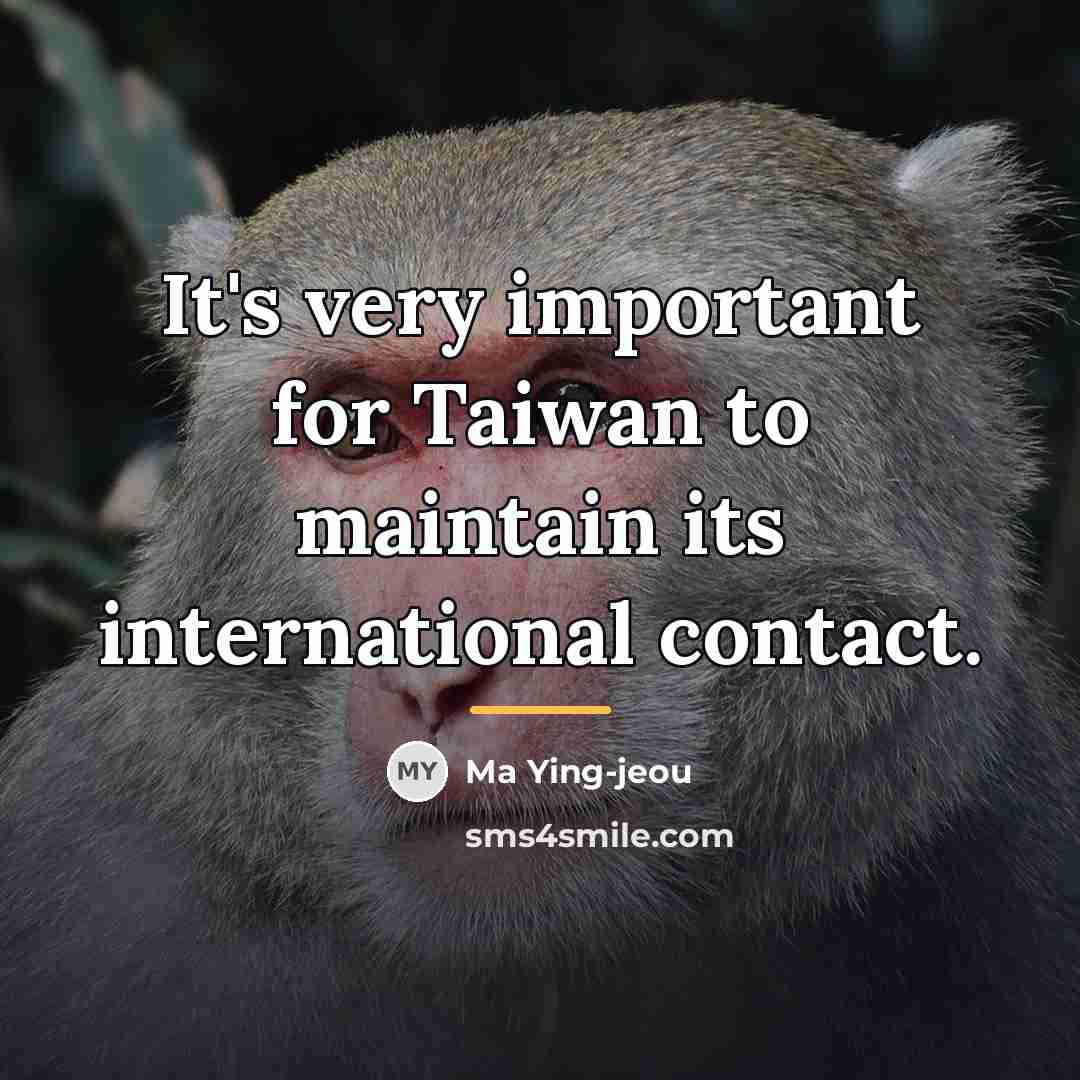 “It's very important for Taiwan to maintain its international contact.…” quote by Ma Ying-jeou