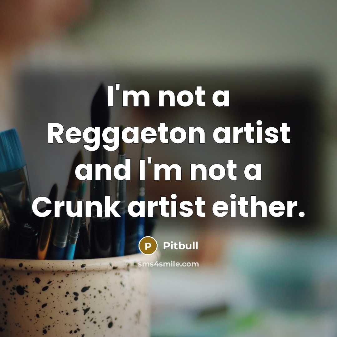 “I'm not a Reggaeton artist and I'm not a Crunk…” quote by Pitbull