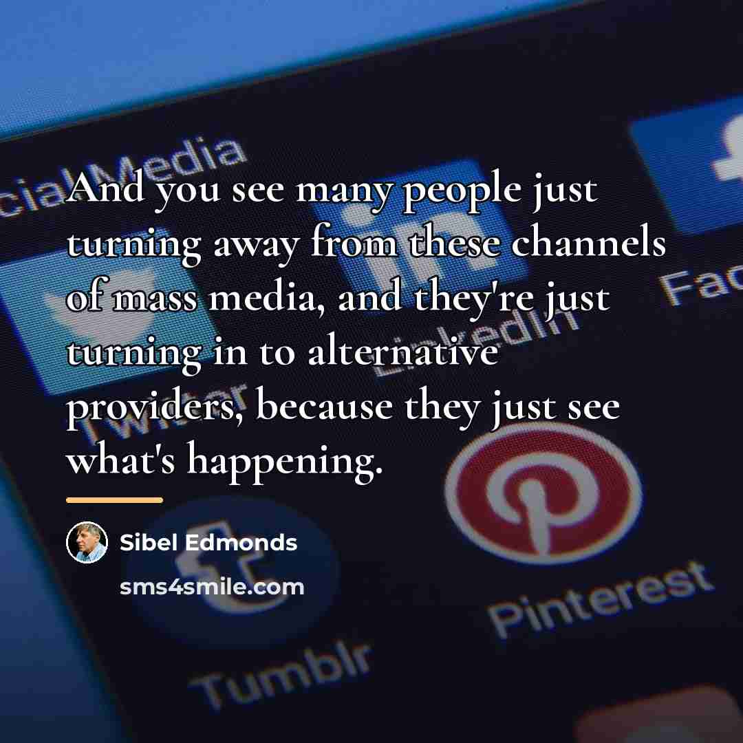 “And you see many people just turning away from these…” quote by Sibel Edmonds