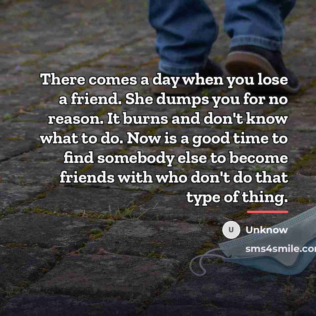 “There comes a day when you lose a friend. She…” quote by Unknow