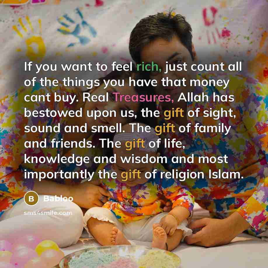 “If you want to feel rich, just count all of…” quote by Babloo