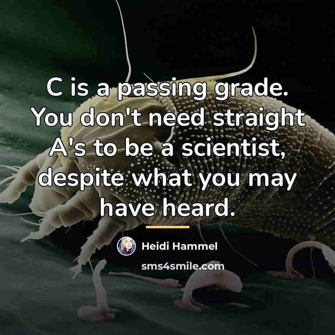 “C is a passing grade. You don't need straight A's…” quote by Heidi Hammel