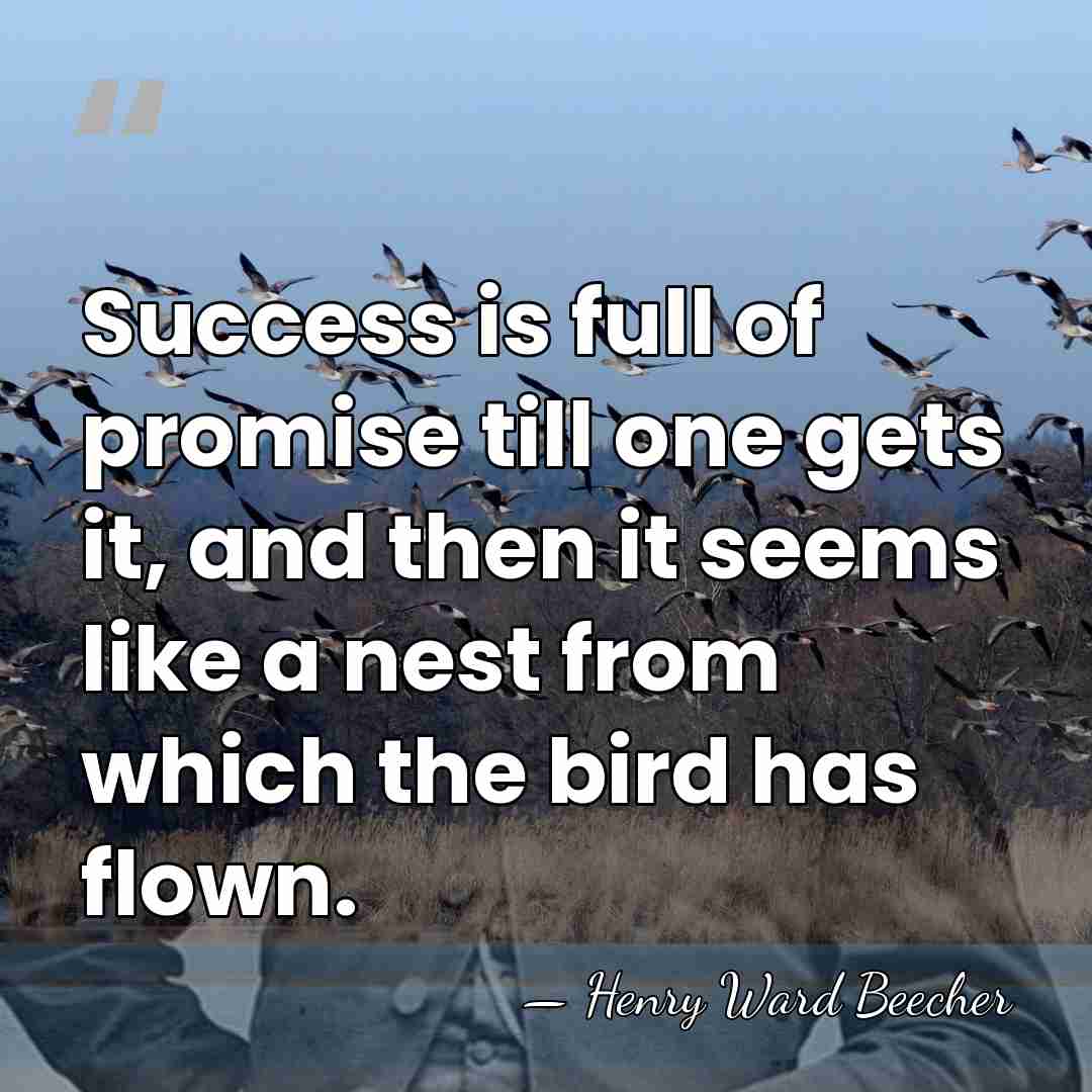 Success is full of promise till one gets it, and then it&hellip; - Henry Ward Beecher
