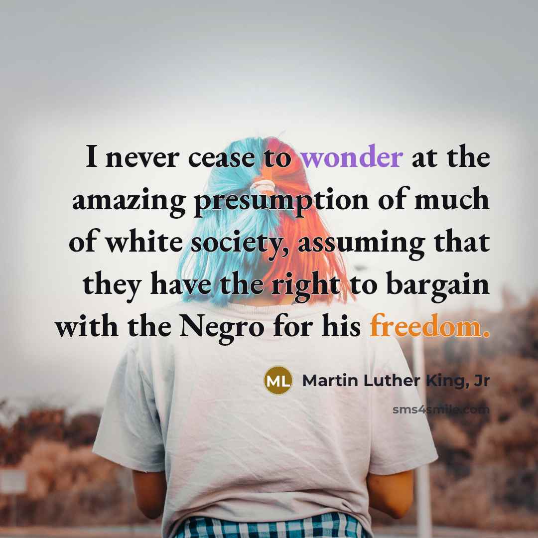 “I never cease to wonder at the amazing presumption of…” quote by Martin Luther King, Jr