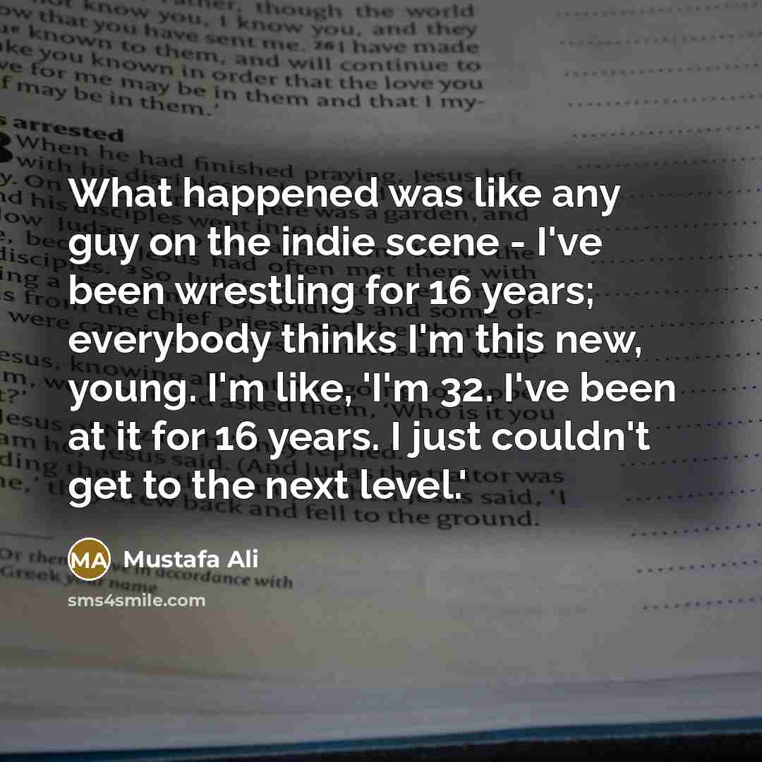 “What happened was like any guy on the indie scene…” quote by Mustafa Ali