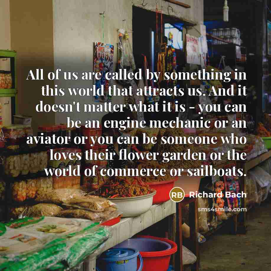“All of us are called by something in this world…” quote by Richard Bach