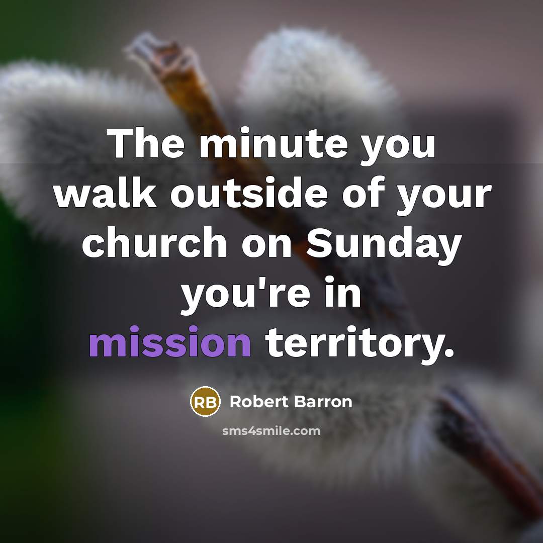 “The minute you walk outside of your church on Sunday…” quote by Robert Barron