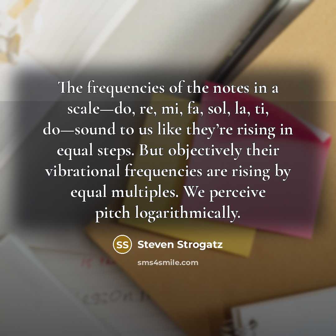 “The frequencies of the notes in a scale—do, re, mi,…” quote by Steven Strogatz