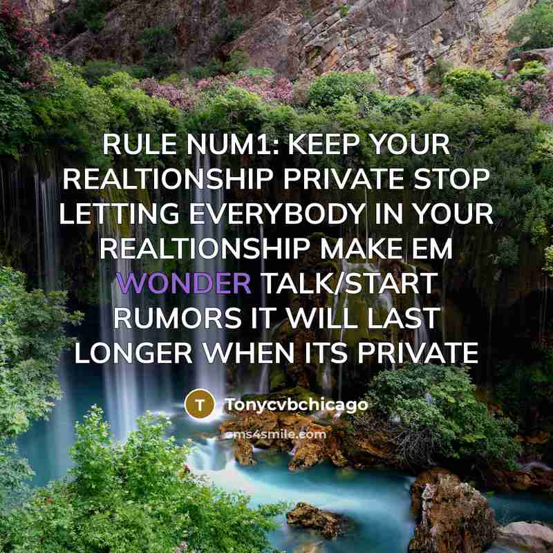 “RULE NUM1: KEEP YOUR REALTIONSHIP PRIVATE STOP LETTING EVERYBODY IN…” quote by Tonycvbchicago