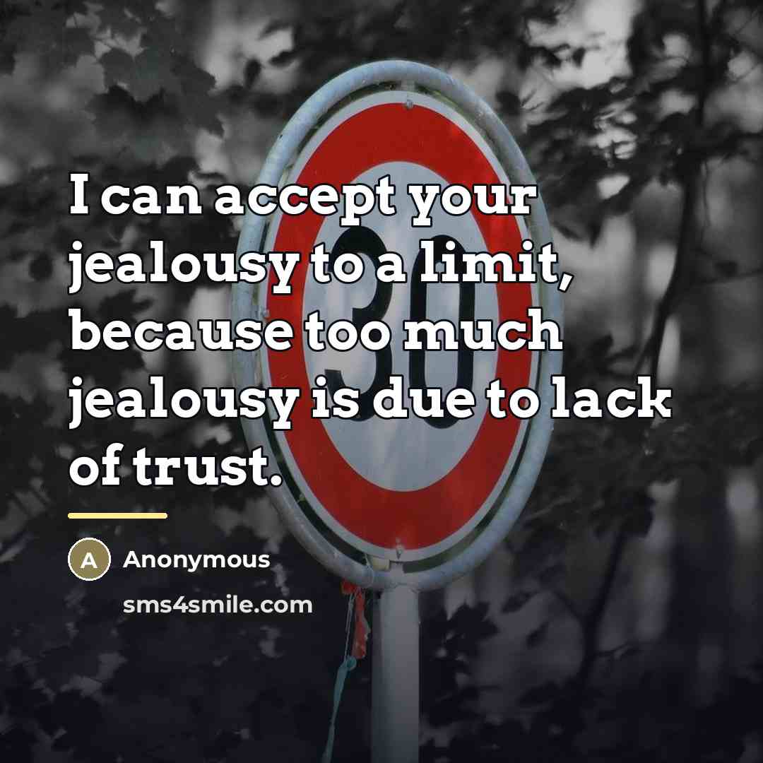 “I can accept your jealousy to a limit, because too…” quote by Anonymous