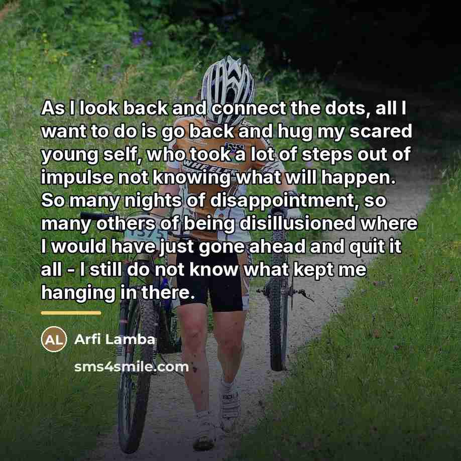 “As I look back and connect the dots, all I…” quote by Arfi Lamba