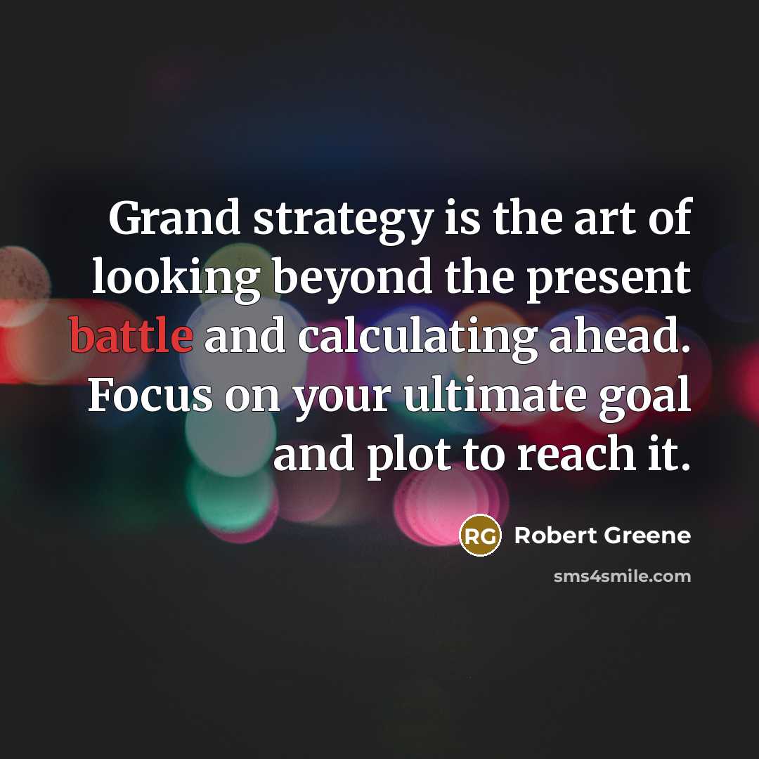 “Grand strategy is the art of looking beyond the present…” quote by Robert Greene