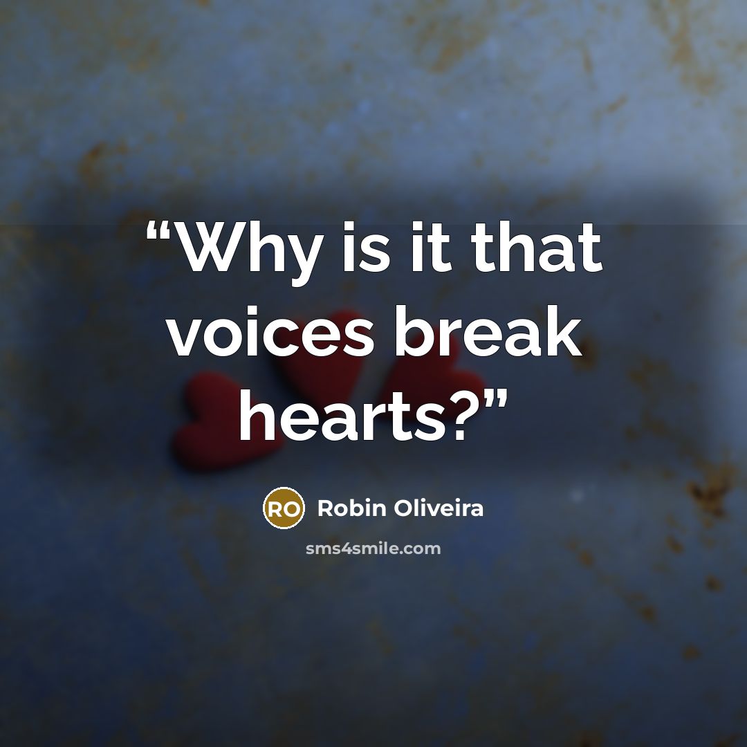 “Why is it that voices break hearts?” quote by Robin Oliveira